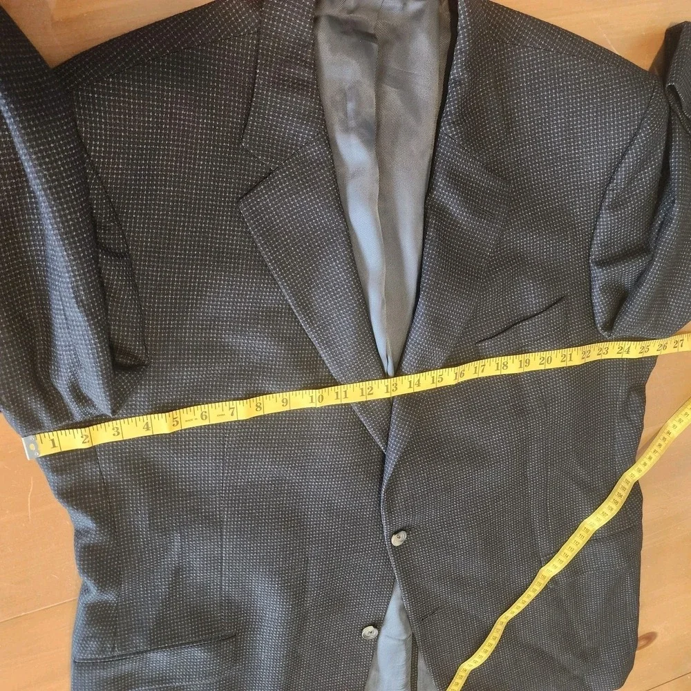 Cremieux Loro Piana Wool Sport Coat Mens 50L Charcoal Gray Birdseye Office Event